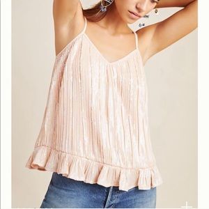 NWT Anthropologie Rose/Pink Sequined Tank Size 4